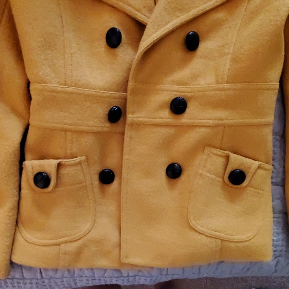 SOLD! Forever 21 | Mustard Yellow Wool Coat - Picture 6 of 6